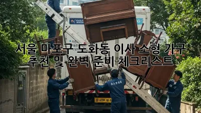 서울 마포구 도화동 이사: 소형 가구 추천 및 완벽 준비 체크리스트